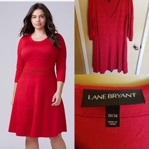Lane Bryant size 26/28 red ribbed sweater dress